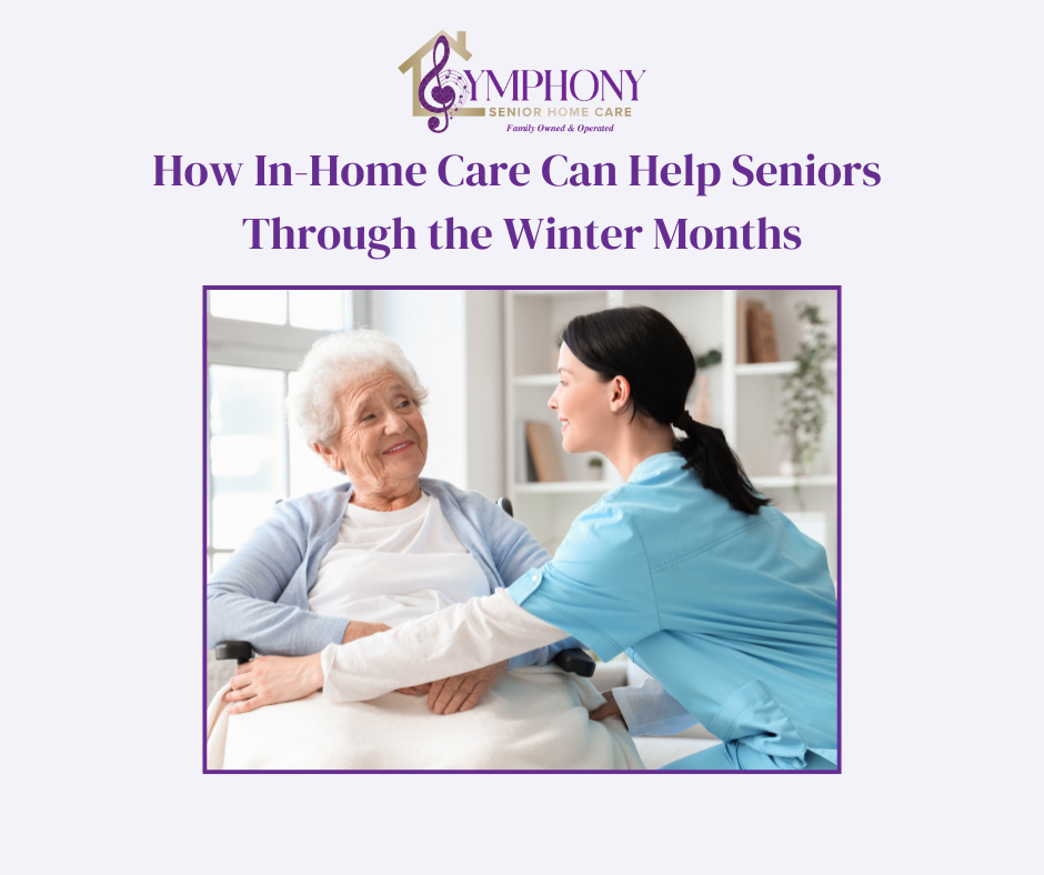 Caregiver gently covering a senior with a blanket at home, offering warmth, comfort, and companionship during the winter months.