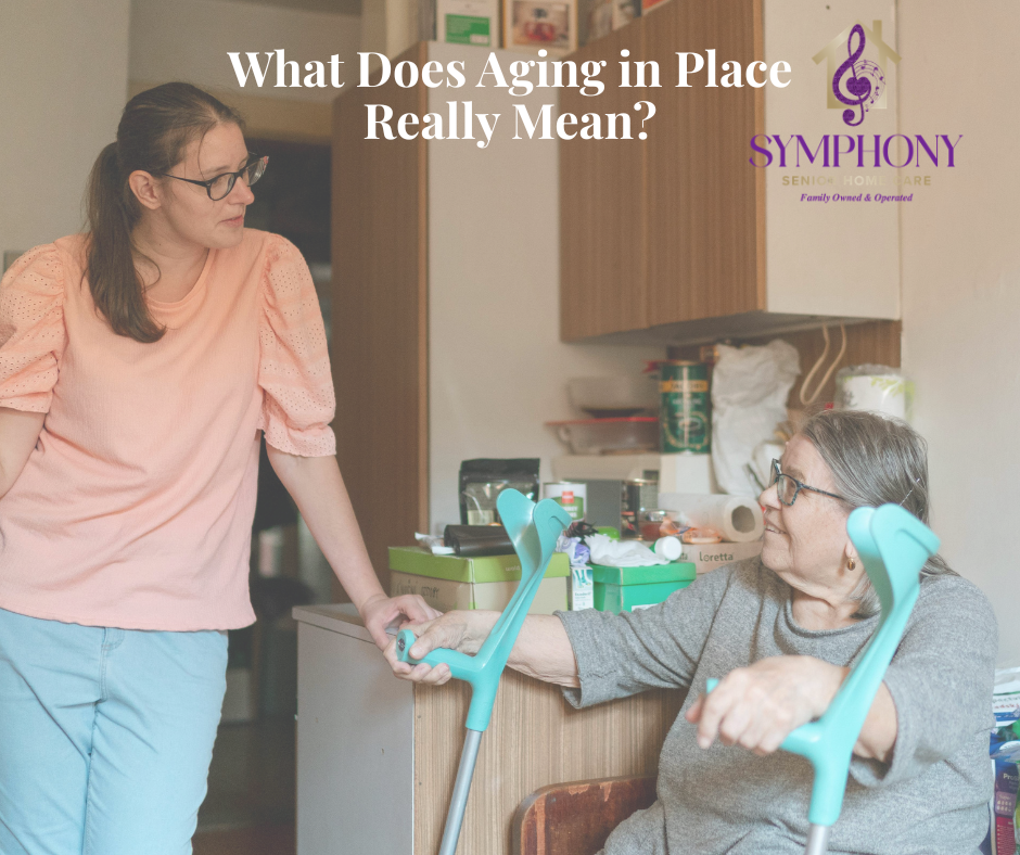 Caregiver Helping Senior Woman with Mobility Support at Home Caregiver helping a senior woman with mobility support at home, supporting aging in place