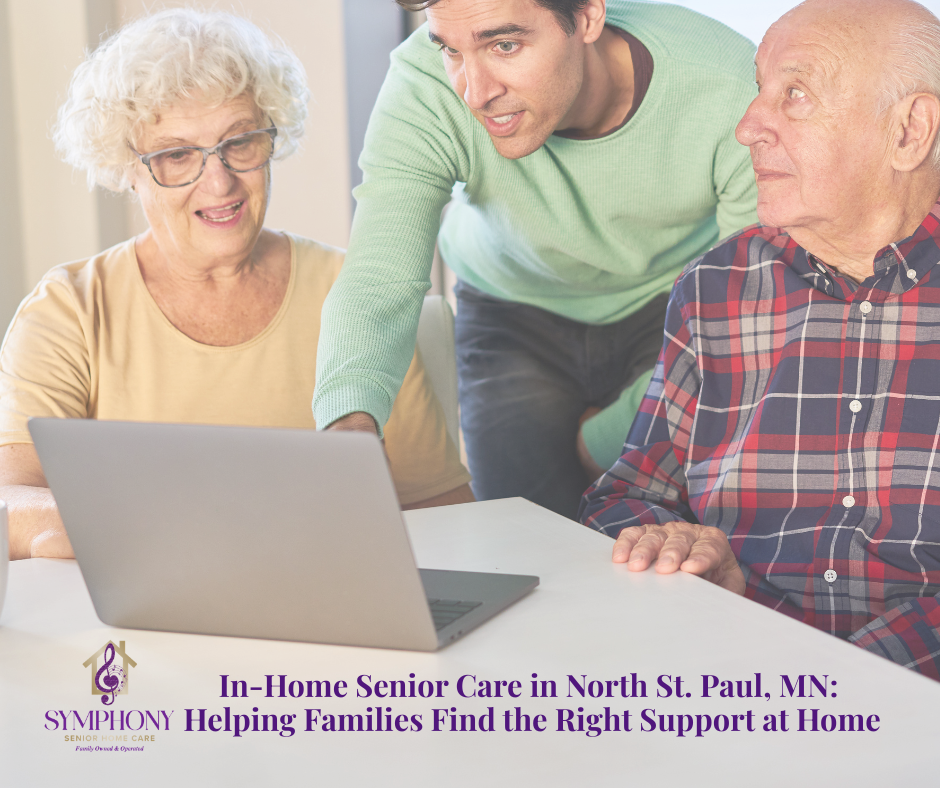 Older couple receiving in-home senior care support in North St. Paul, Minnesota